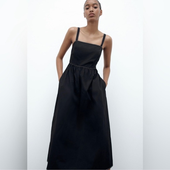 NWT Zara black point dress - Picture 2 of 10